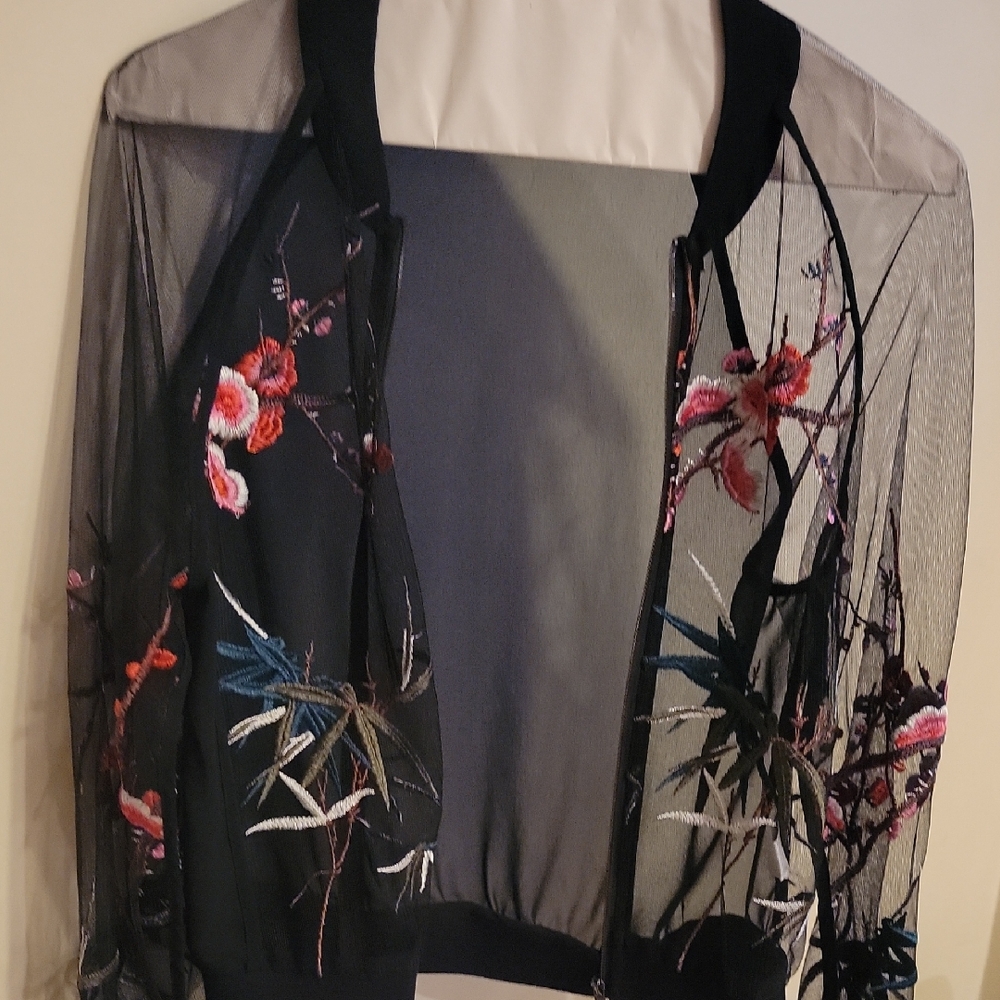 Jealous Tomato Black and Red Bomber Jacket Sleek Design